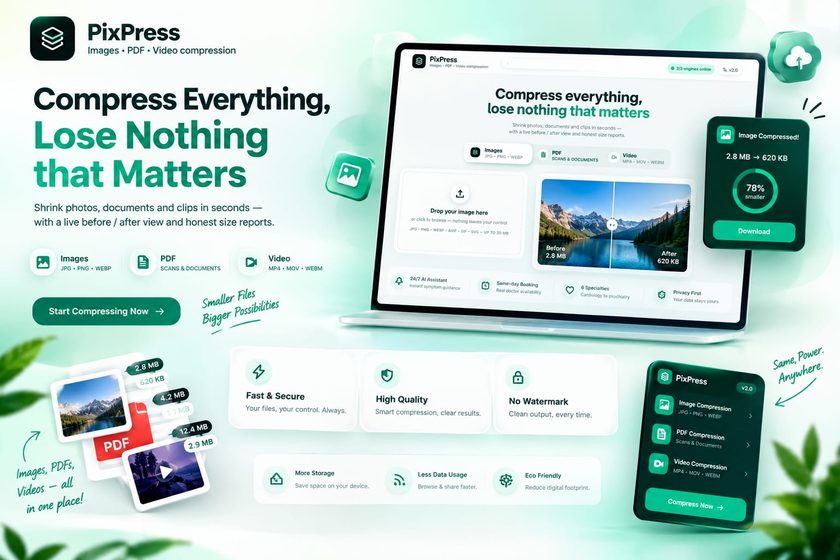 PixPress — interface preview
